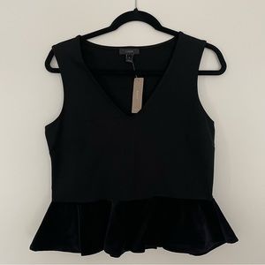 Jcrew Velvet Peplum Top